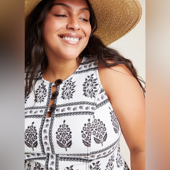 ANTHROPOLGIE Woodblock MIDI Sleeveless Dress - Picture 11 of 14